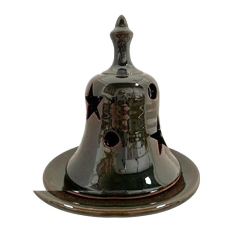 Incensario de barro Tajine vidriado negro